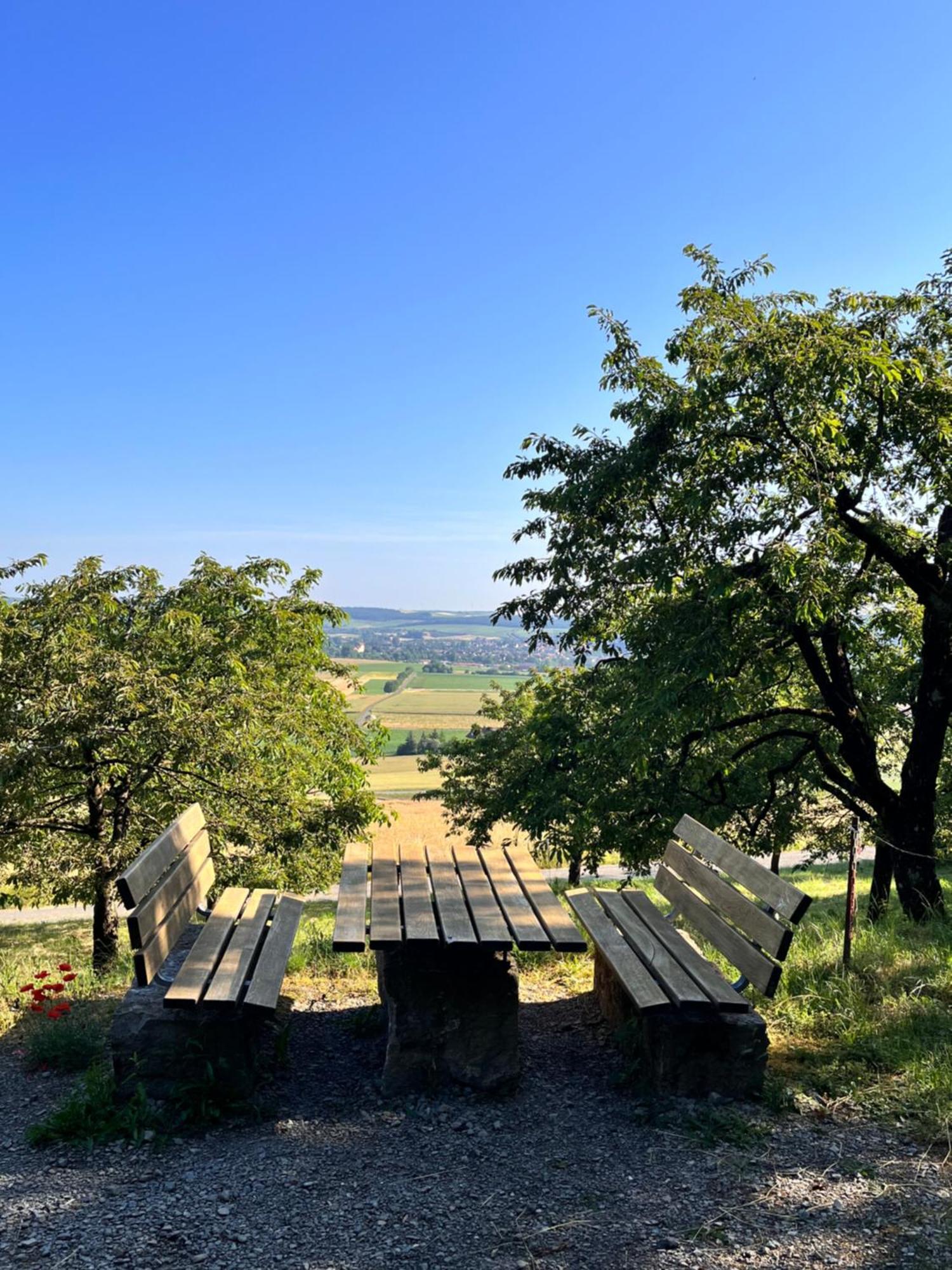 Ferienhaus Weinbergblick - Nahe Wuerzburg - 2 Schlafzimmer - Familienfreundlich - Terrasse Unterleinach Bagian luar foto